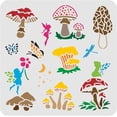 thumbnail image 1 of DIY Mushroom Drawing Painting Stencils Templates (11.8x11.8 inch) Plastic Square Reusable Stencils DIY, 1 of 8