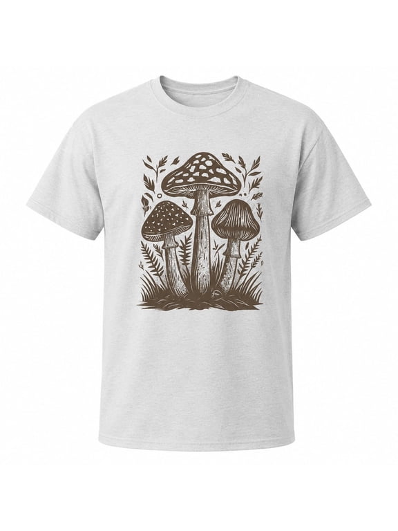 Mushroom Graphic T-Shirt, Unisex Cottagecore Nature Tee