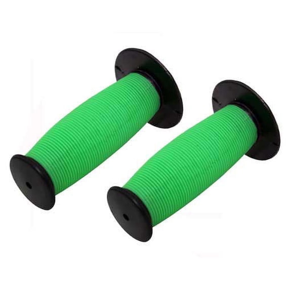 Mushroom Grips Black/Green. Bike grips, bicycle grips, bmx grips, lowrider grips, beach cruiser grips, mountain bike grips