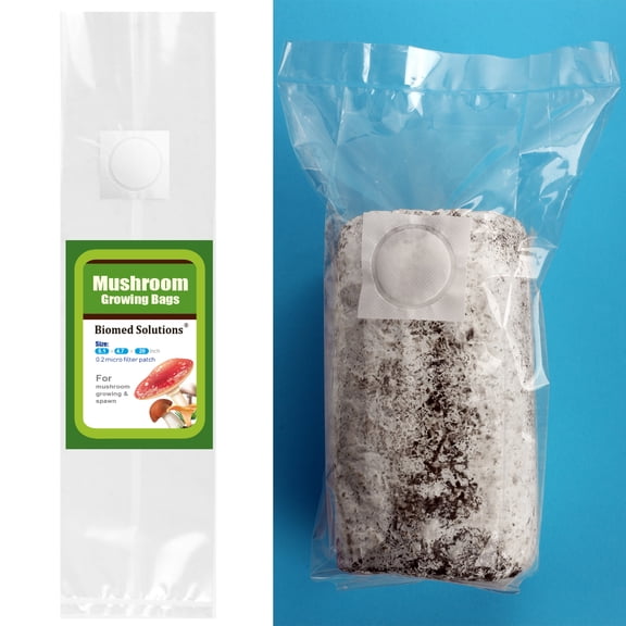 Mushroom Growing Bags Spawn Bags Extra 6 Mil Thickness With Breathable 0.2 Micron Filter - 5.1" X 4.7" X 20" Autoclave Stand Up Durable Bags Cultivating Edible Fungus 50Pcs
