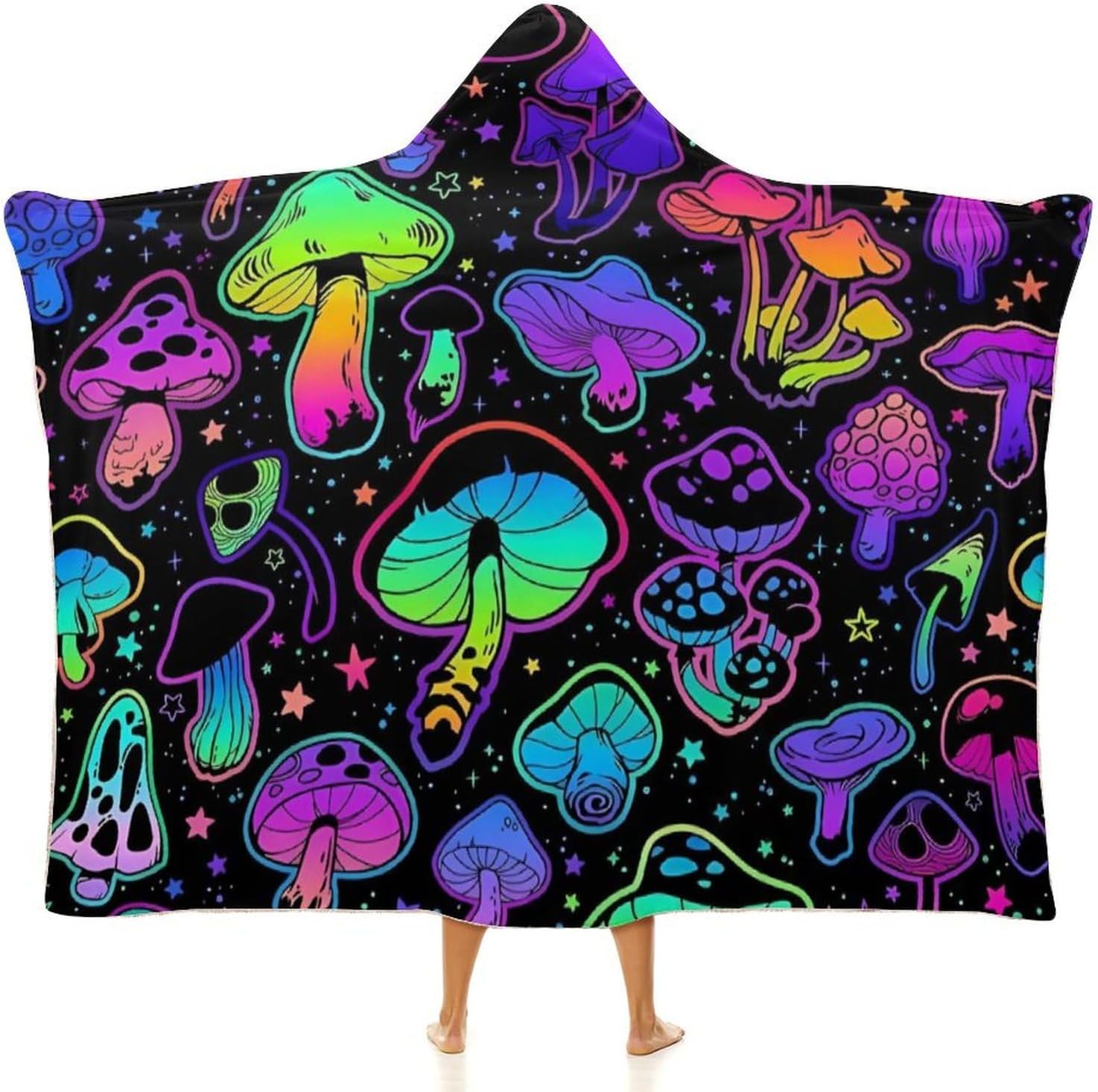 Mushroom Hooded Blanket Mushrooms Gifts for Women Mushrooms Wearable Blanket Hoodies Blankets for Bed Room Decorative