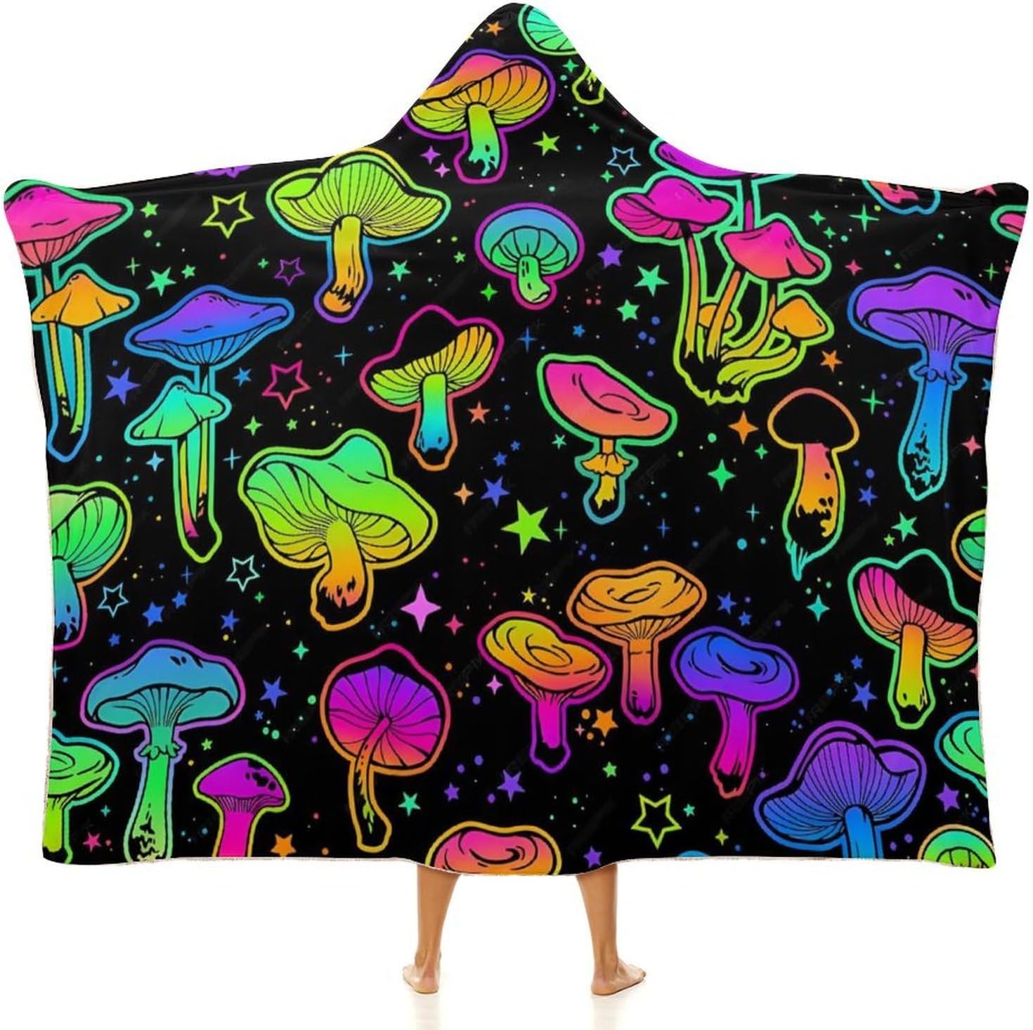 Mushroom Hooded Blanket Mushrooms Gifts for Women Mushrooms Wearable Blanket Hoodies Blankets for Bed Room Decorative