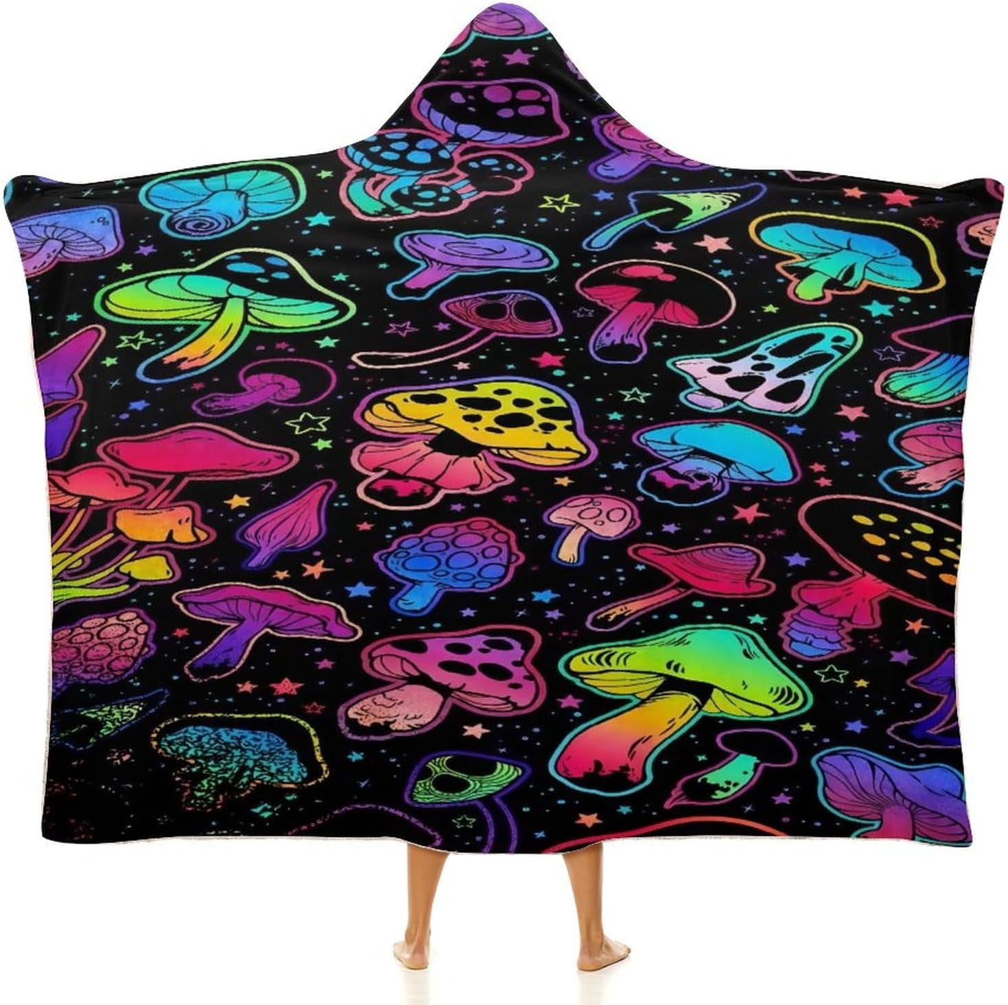Mushroom Hooded Blanket Mushrooms Gifts for Women Mushrooms Wearable Blanket Hoodies Blankets for Bed Room Decorative