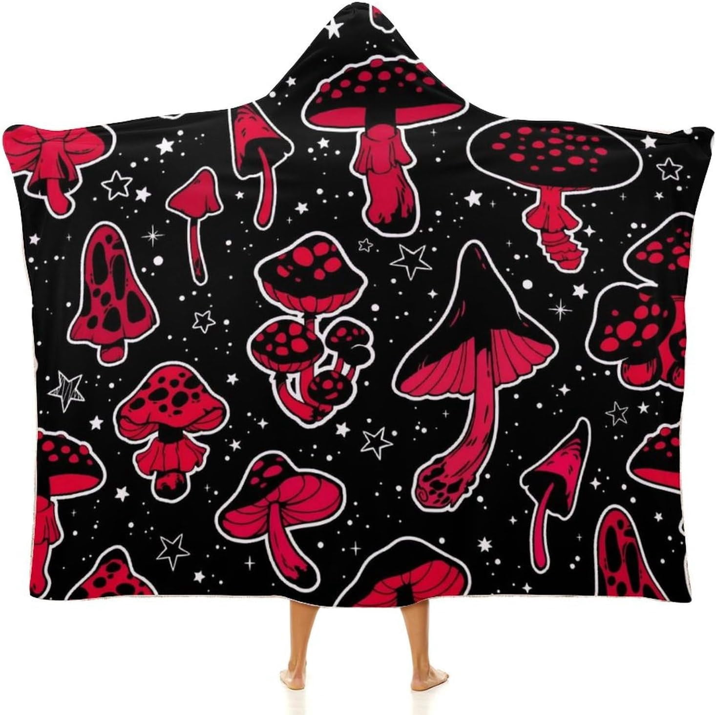Mushroom Hooded Blanket Mushrooms Gifts for Women Mushrooms Wearable Blanket Hoodies Blankets for Bed Room Decorative