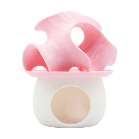 Mushroom House Fish Tank Ornament, 3D Printed Aquarium Hideout Cave for Small Fish, Colorful Betta Fish Shelter Decor Pink 3" X 4" X 3"