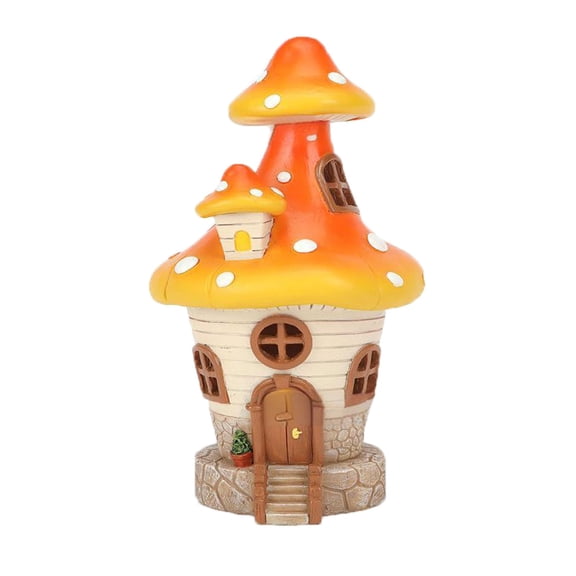 Mushroom House Garden Statue Outdoor, Solar Light Mushroom House Garden Figurines for Lawn, Balcony, Yard Decoration, Outdoor Garden Decoration