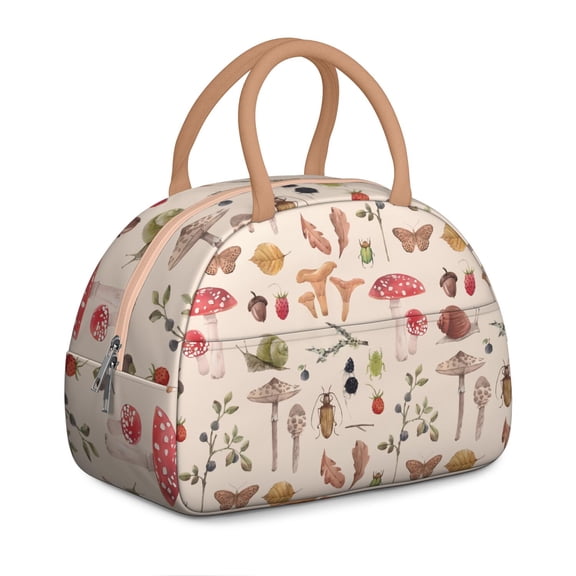 Mushroom House Lunch Tote - Smurf Village Inspired Design, Reusable Insulated Bag for Nostalgia