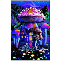 Mushroom House - Non-flocked Blacklight Poster 24" x 36"