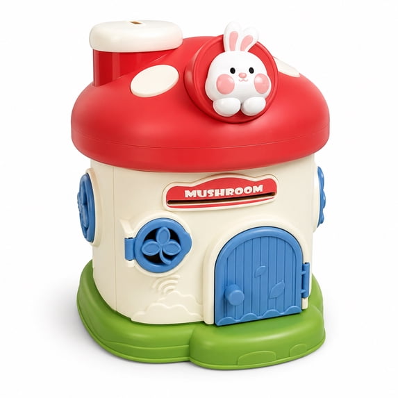 Mushroom House Piggy Bank for Kids with Lock and 2 Keys, Cute Decorative Coin Bank and Savings Box