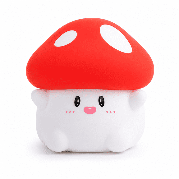 Mushroom Hug Figure Tap Control Silicone Night Light, USB Rechargeable LED Warm Ambient Lamp with 2 Brightness Levels & Auto Timer, Soft Eye-Caring Decor Sleep Light for Bedroom Nightstand Desk