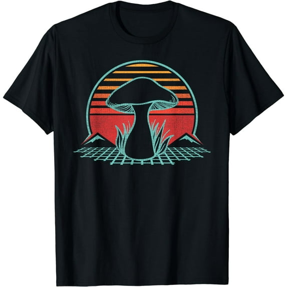 Mushroom Hunter Retro 80s Style Fungi Mycology Lover Gift T-Shirt