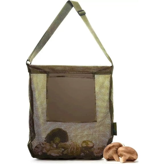 Mushroom Hunting Foraging Bag, Mesh Pouch Harvesting Bag for Garden Fruit Picking olive drab