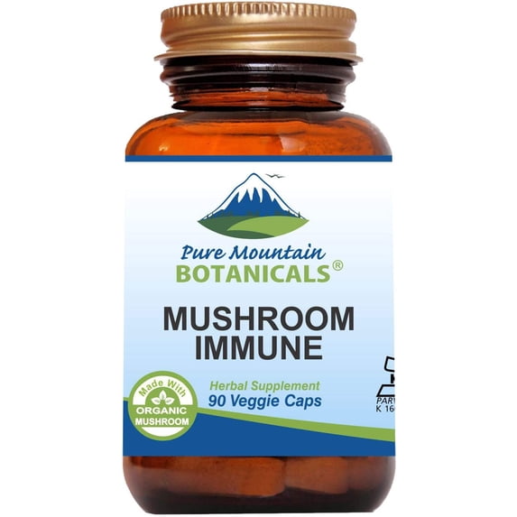Mushroom Immune Capsules Kosher Vegan Herbal Supplements, Gluten Free Supplements, 90 Caps