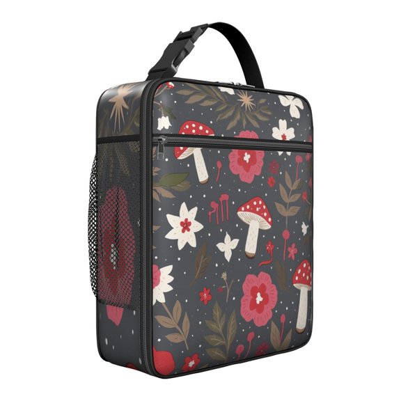 Mushroom Insulated Lunch Bag Lunch Box for Outdoor Enthusiasts Bento Lunch Box Cooler Bag with Front Pocket for HealthConscious Idividuals Cute Lunch Tote Bag Lunchbox for Work/Office/School/Picnic