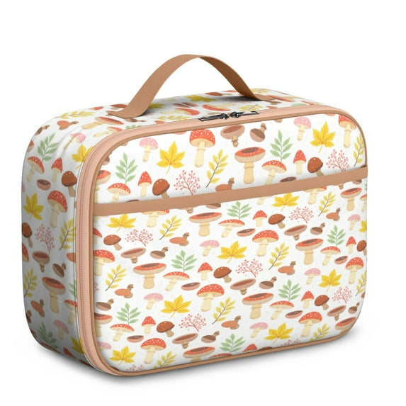 Mushroom Insulated Lunch Box Bag for School Reusable Insulated Lunch Bag for Women Men Meal Containers with Exterior & Interior Pockets Collection