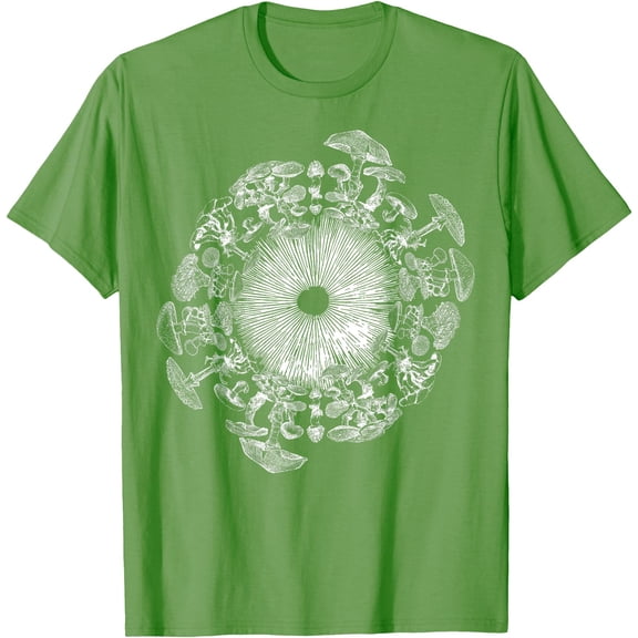 Mushroom Iris Mycology Foraging Mycologist Spore Print Unisex T-Shirt for Men Women Kids Toddler,Lime Color,Size 2T