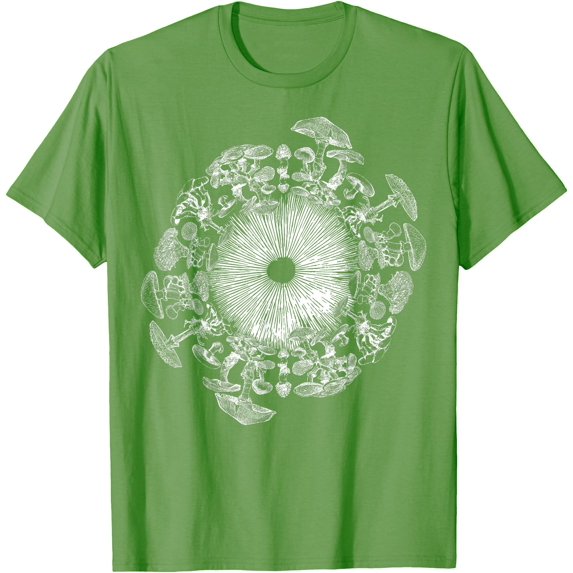 Mushroom Iris Mycology Foraging Mycologist Spore Print Unisex T-Shirt for Men Women Kids Toddler,Lime Color,Size 3XL