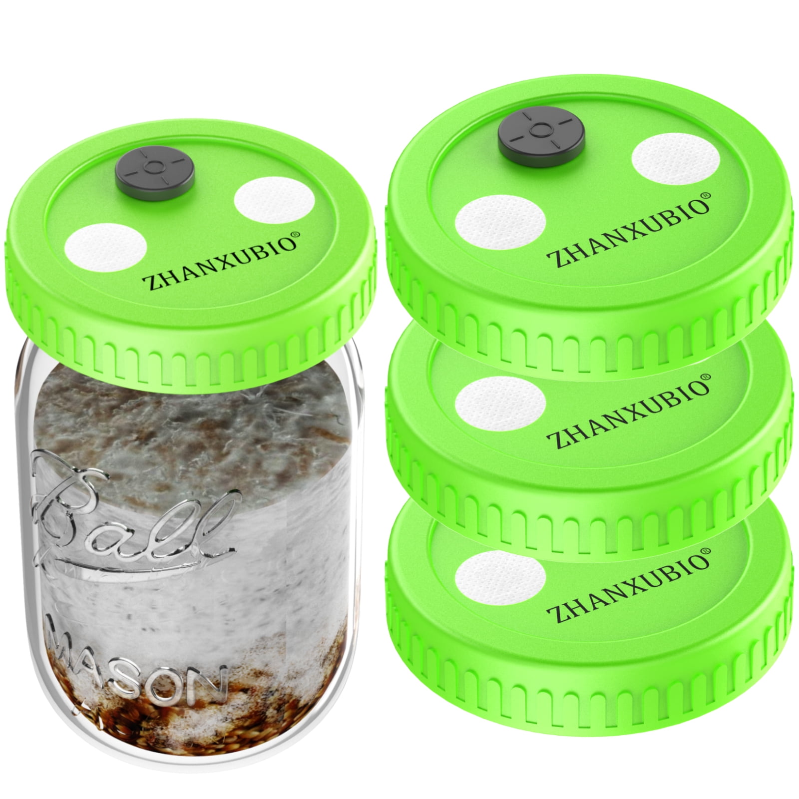 Mushroom Jar Liquid Culture Lid Food Grade Plastic Grain Spawn Cultivation Wide Mouth Mason Jar