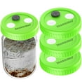 thumbnail image 1 of Mushroom Jar Liquid Culture Lid Food Grade Plastic Grain Spawn Cultivation Wide Mouth Mason Jar Lid with PTFE Filter & Self Healing(86mm Green,3pcs), 1 of 2