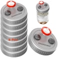 thumbnail image 1 of Mushroom Jar Liquid Culture Lid Wide Mouth Food Grade Plastic Grain Spawn Cultivation Mason Jar Lid with PTFE Membrane & Self Healing Injection Ports For Mushroom(86mm Grey,8pcs), 1 of 1