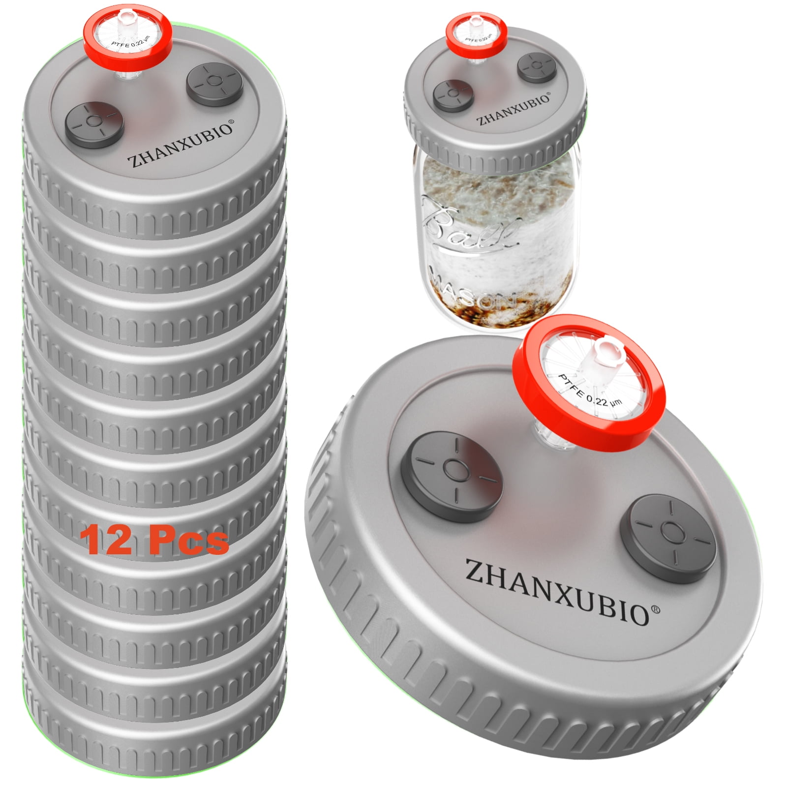 Mushroom Jar Liquid Culture Lid Wide Mouth Food Grade Plastic Grain Spawn Cultivation Mason Jar