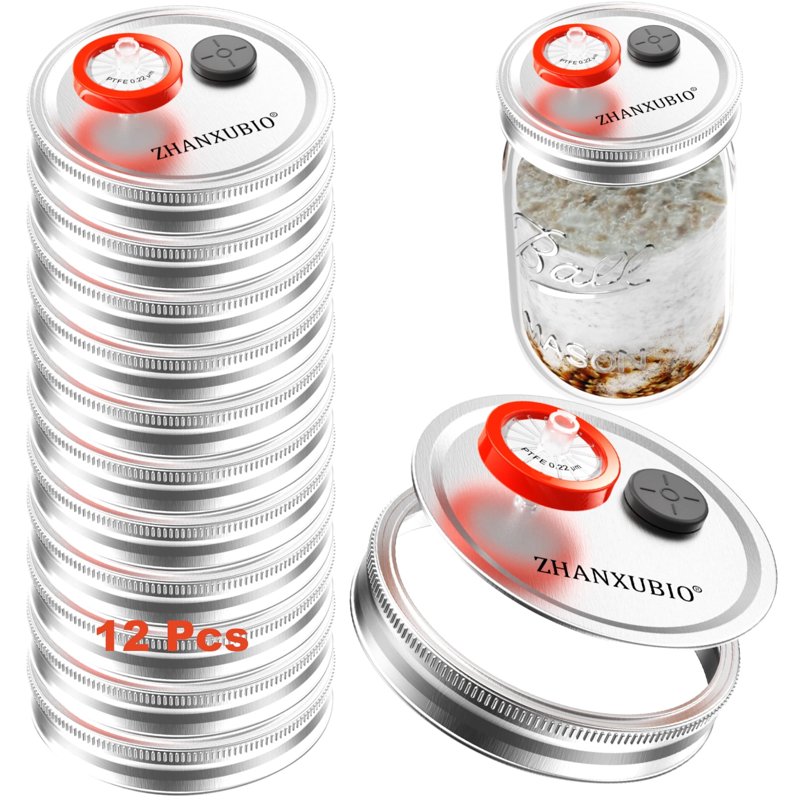 Mushroom Jar Liquid Culture Lid Wide Mouth Food Grade Plastic Grain Spawn Cultivation Mason Jar