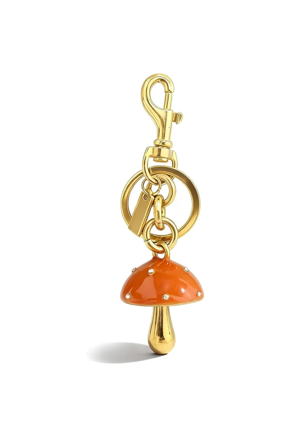 Mushroom Keychain Gold Bag Charms Purse Charms for Handbags Tote Bags Backpacks Aesthetic Accessories Gifts for Women