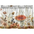 thumbnail image 1 of Mushroom Kitchen Curtains 2 Panels UV Protected Tier Curtains, Half Window Curtains Kitchen Tiers for Guest Room Bathroom Sink Laundry Room Basement,36 x 27 Inch, 1 of 7