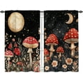 thumbnail image 1 of Mushroom Kitchen Curtains Cafe Curtains for Bathroom Dining Room Living Room Pocket Window Drapes 2 Panels Set 28"x36", 1 of 5