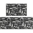 thumbnail image 1 of Mushroom Kitchen Rugs Sets of 2, Black White Vintage Farmhouse Home Kitchen Rugs and Mats, Washable Non Skid Absorbent Microfiber Kitchen Floor Decor Mat 17"x 47"+17"x 30", 1 of 6