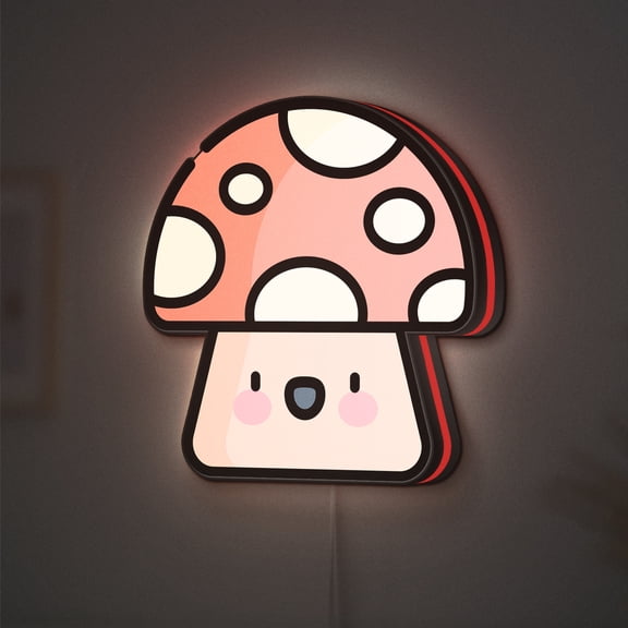Mushroom LED Lightbox - Nature Forest Seasonal Food Decor, Custom Led Sign for Home Office Shop Decor (Width 12 inch, 30cm)