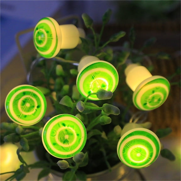 Mushroom LED String Lights 20 Heads Warm White Outdoor Garden Party Decor Plug In - GREEN_6M-40LIGHT-USB