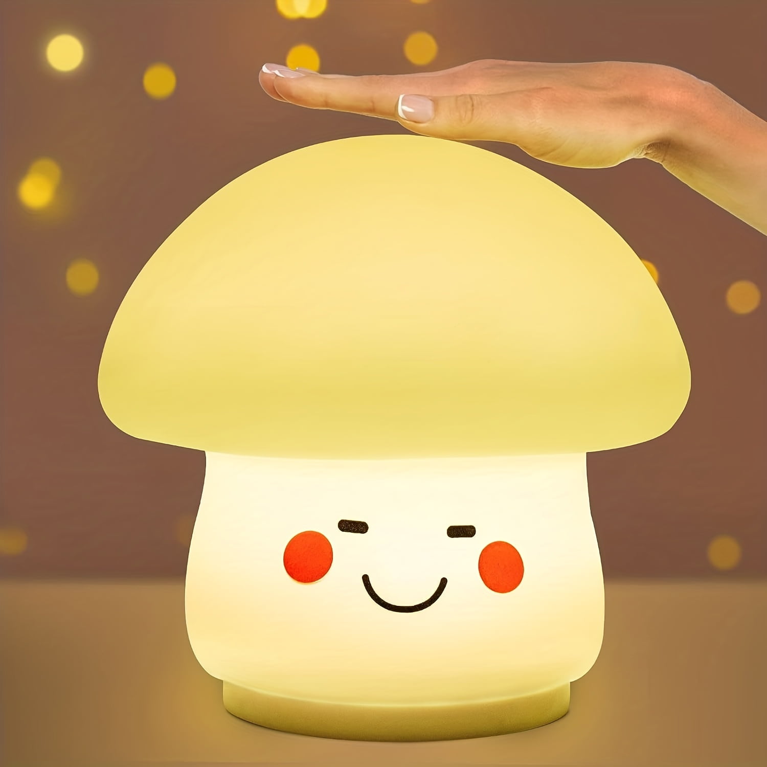 Mushroom Lamp 7 Color Changing Tap Control Mushroom Night Light Cute