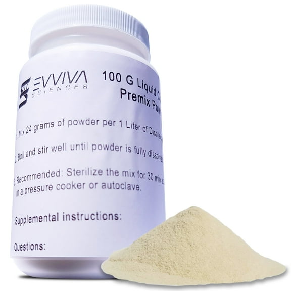 Mushroom Liquid Culture Premix 100 Grams - Evviva Sciences - Make Liters of Your Own Liquid Culture - Excellent for Mycology