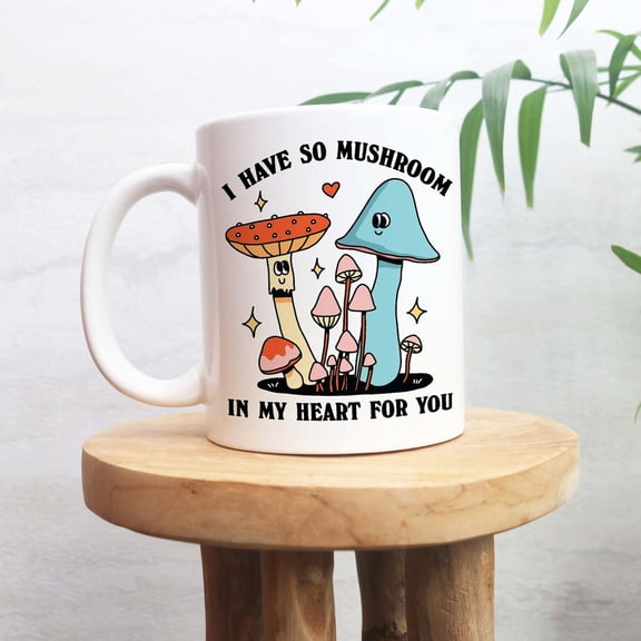 Mushroom Love Mug, Cute Couples Anniversary Cup, Mushroom Lover Gift, Cute Valentines Anniversary Gift Idea, Cottagecore Mushroom Gift