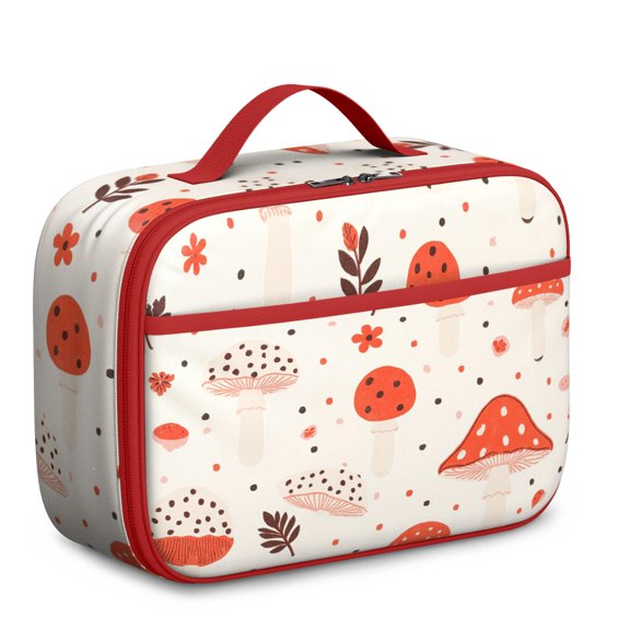 Mushroom Lunch Bag for School Reusable Insulated Lunch Bag for Women Men Meal Containers with Exterior & Interior Pockets Collection