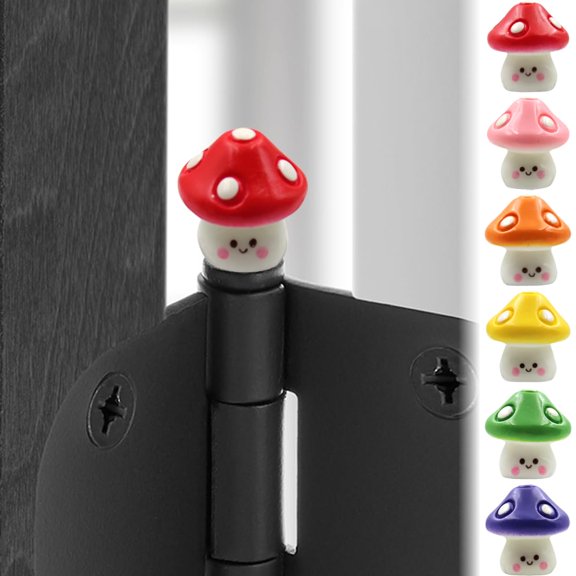 Mushroom Magnetic Hinge Head Set of 6 Decorative Trinkets for Home Use