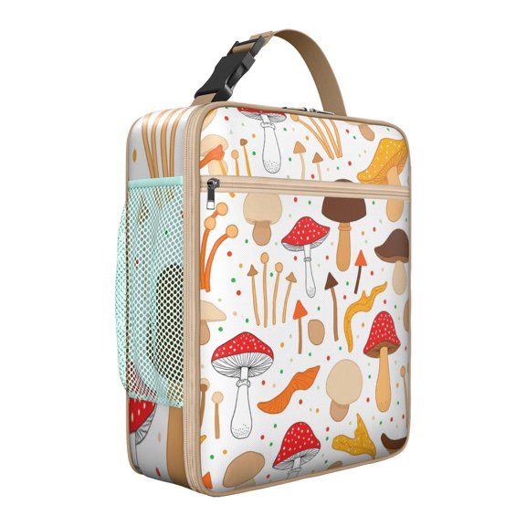 Mushroom Meal Bag for Men Women Insulated Lunch Bag for Office Work Picnic Reusable