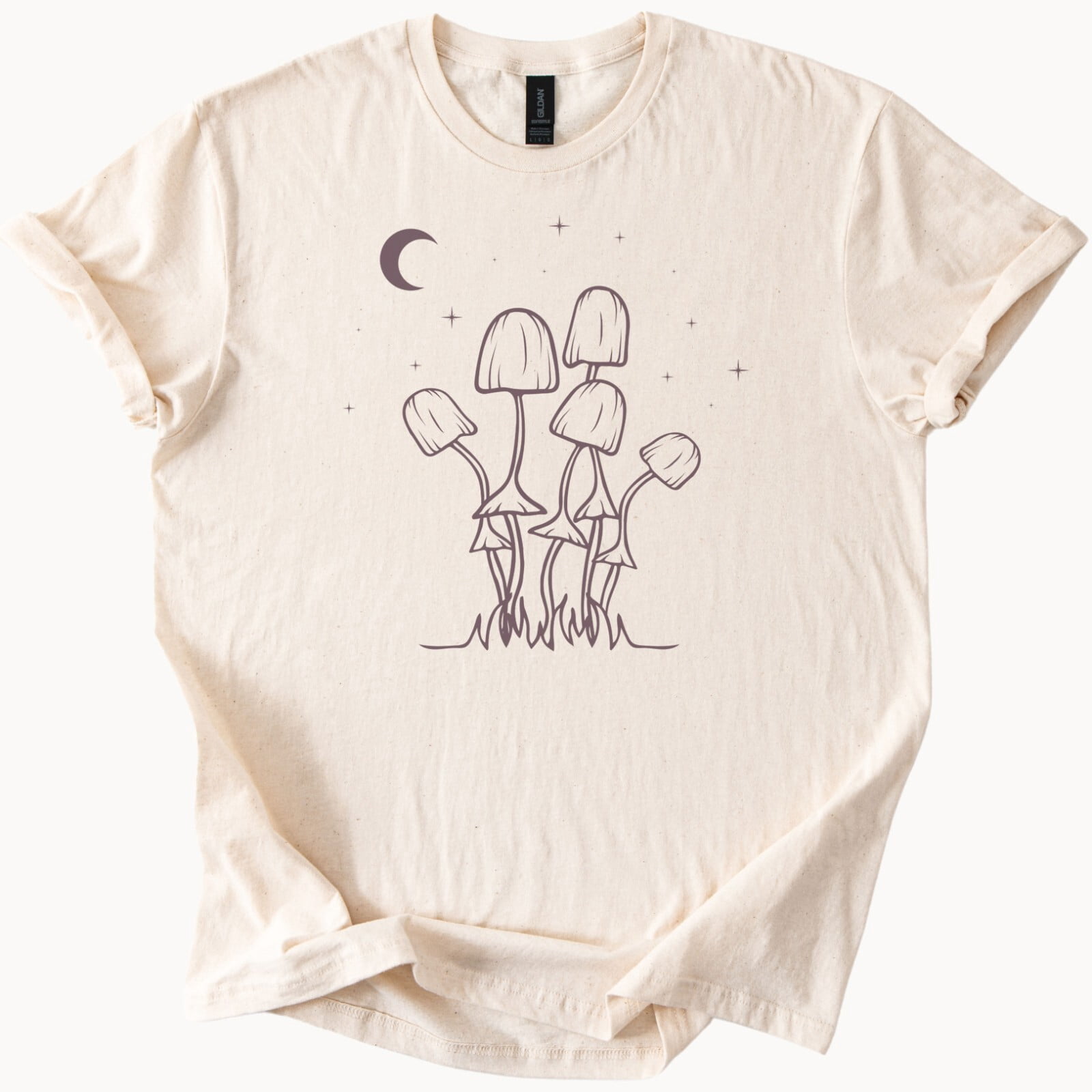 Mushroom Moon Celestial Nature Graphic T-Shirt - Walmart.com