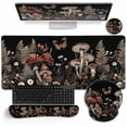 thumbnail image 1 of Mushroom Mouse Pad Set Large Desk Matt for Desktop, Ergonomic Mouse Pad with Wrist Rest, Gaming Mouse Pad Wrist Support Keyboard Mat Cup Coaster Set Office Desk Decor Accessories, 1 of 5