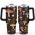 thumbnail image 1 of Mushroom Mug with Handle and Straws 40 OZ Insulated Travel Cup Birthday Present for Women Girls Daughter Mom Gifts for Him/Her Coffee Mugs, 1 of 7