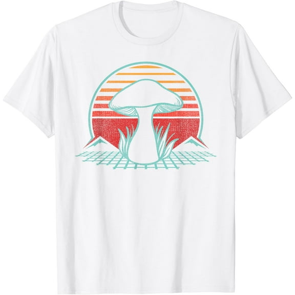 Mushroom Mycology Fungi Lover Retro Vintage 80s Style T-Shirt