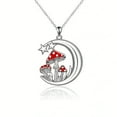 thumbnail image 1 of Mushroom Necklace for Women Mom Christmas Birthday Gift Necklaces for Best Friend Girlfriend Wife Red Mushroom Half Moon Necklace Xmas Presents for Daughter Mom Niece Silver Chain Necklace, 1 of 6