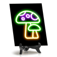 thumbnail image 1 of Mushroom Neon Graphic Style Table Sign with Acrylic Stand (6x8“) | Live Streamer Gaming Themed Decoration, 1 of 8