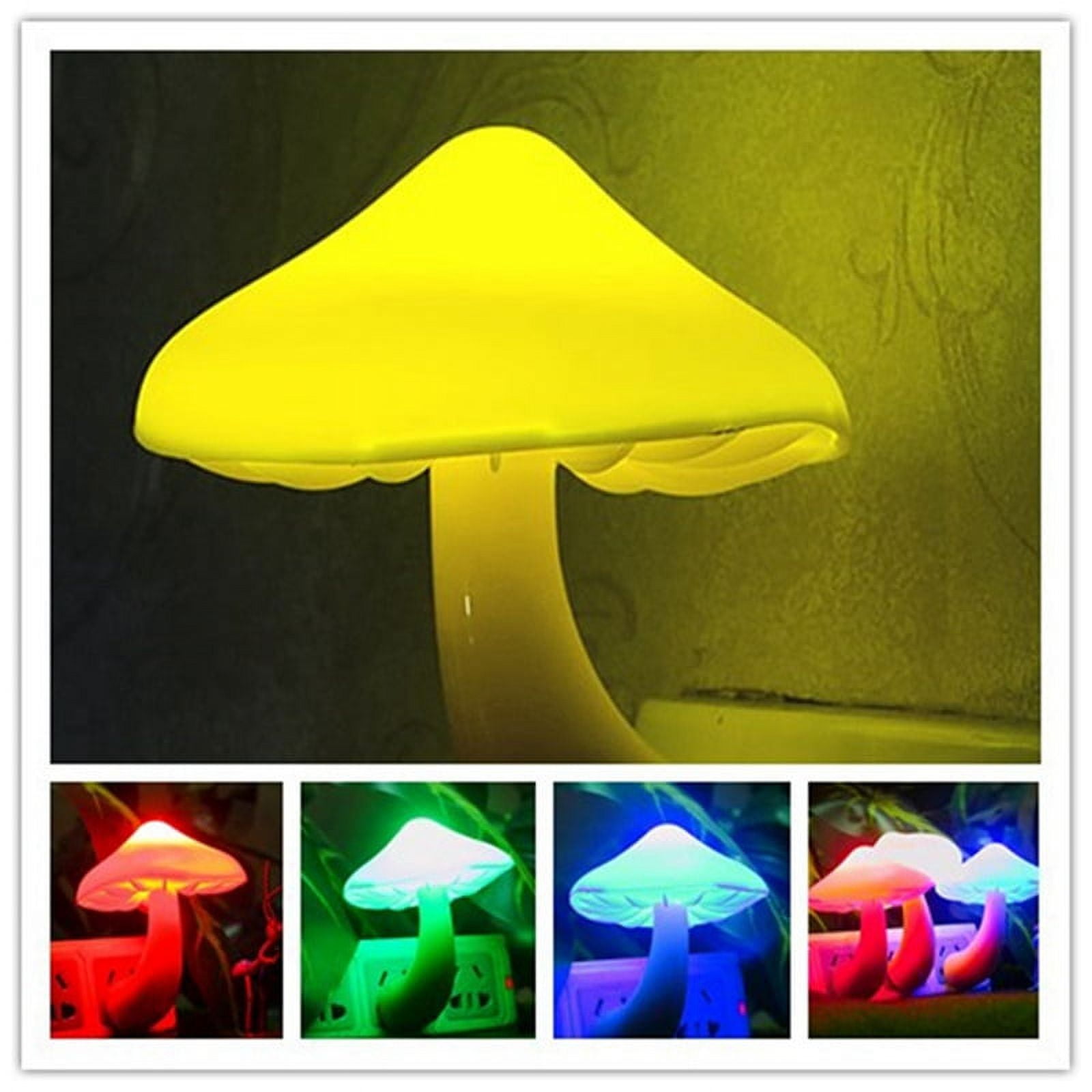 Mushroom Night Light RGB LED Night Light Plug in Lamp 7Color Mini Cute ...
