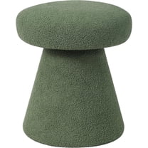 Mushroom Ottoman Foot Stool, Upholstered Round Foot Rest Velvet Vanity Stool, Small Mordern Footstool for Living Room, Bedroom, Entryway, Green