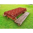 thumbnail image 1 of Mushroom Outdoor Tablecloth, Autumn Pattern with Amanita Muscaria Psychedelic Food Forest Woodland, Decorative Washable Fabric Picnic Table Cloth, 58 X 84 Inches,Burnt Sienna Red White, by Ambesonne, 1 of 2