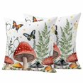 thumbnail image 1 of Mushroom Outdoor Waterproof Pillow Covers, Butterfly Botanical Star Country Plant White Decorative Square Throw Pillowcase Sofa Cushion Sham for Patio/Couch/Chair, 18"x18" 2 Pack, 1 of 8