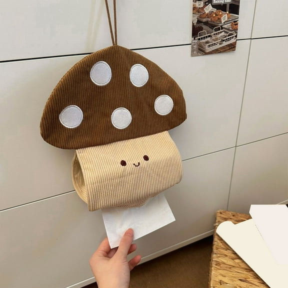 Mushroom Paper Towel Holder, Wall Mounted Hanging Storage Bag, Cute Cartoon Tissue Dispenser, Living Room Dormitory Bedroom Organizer, Space Saving Fabric Drawer Box