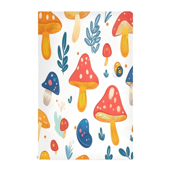 Mushroom Pattern Kitchen Towels Dishcloth Decorative Waffle Towels Multi Use Tea Towel Dish Cloths 28x18in